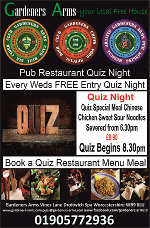 Gardeners Arms Droitwich Pubs Restaurants in Droitwich Worcester Midlands M5