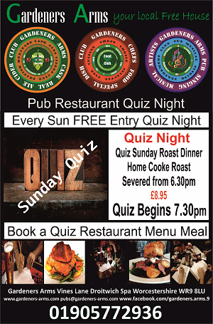 Gardeners Arms Droitwich Pubs Restaurants in Droitwich Worcester Midlands M5